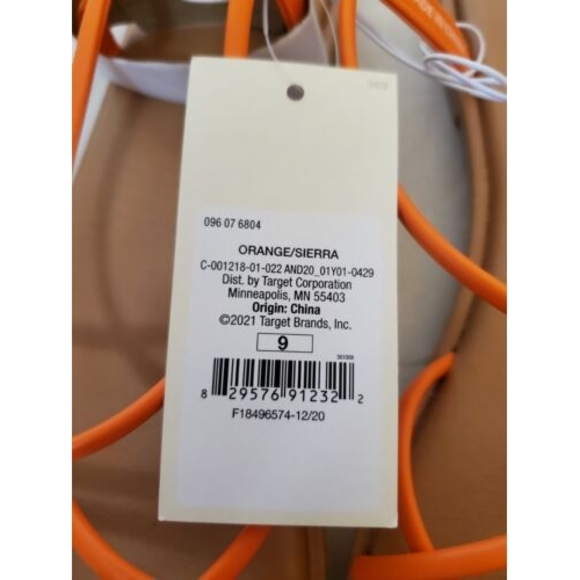 Women's Orange Sierra Strappy Sandals - A New Day Size 9 - Picture 5 of 6